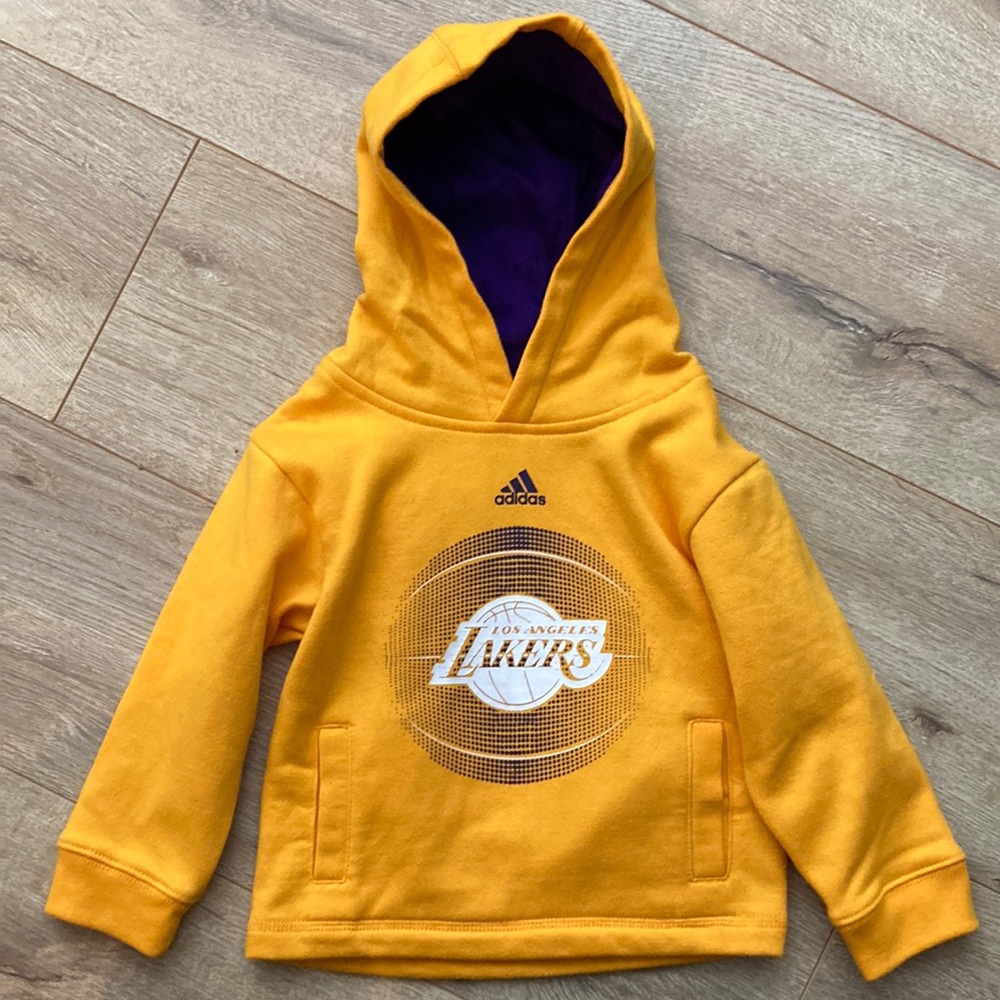 Adidas Lakers Toddler Sweatshirt Hoodie size 2T in yellow gold